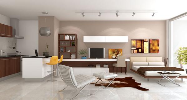 Vista cocina y estar integrados